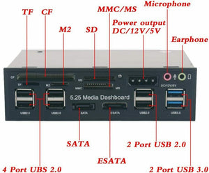 Hub USB 3.0 da 3.5'', Pannello Frontale Porte USB 3.0 SATA e lettore schede
