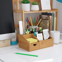 Carica l'immagine nel visualizzatore di Gallery, HOMFA Organizzatore da Scrivania Porta Oggetti Organizer Tavolo in Legno...