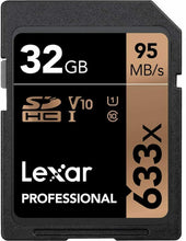 Carica l'immagine nel visualizzatore di Gallery, Scheda SDHC Lexar Professional da 32 GB, Velocità fino a 95 MB/s, 633x, UHS-I