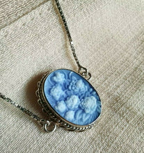 Carica l&#39;immagine nel visualizzatore di Gallery, Blue Agate Cameo Bracciale Con Argento Sterling 925 MADE IN ITALY, Cameo Jewelry- mostra il titolo originale
