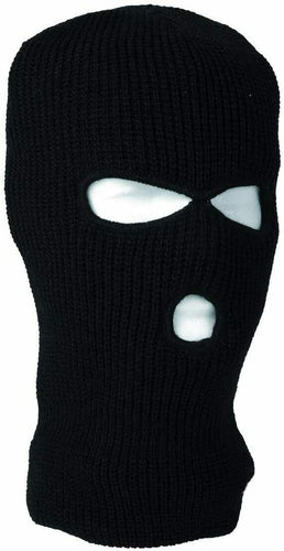 Mil-Tec - Passamontagna Balaclava in acrilico con 3 fori Nero