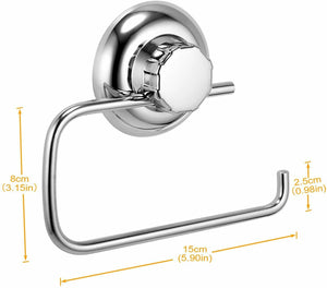 Porta rotolo di carta igienica cromato in acciaio inox con sistema a ventosa