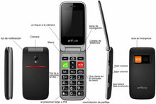 Carica l'immagine nel visualizzatore di Gallery, Telefono Cellulare per anziani Nero, Funzione SOS, Schermo 2.4", Tasti grandi