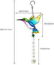 Carica l'immagine nel visualizzatore di Gallery, Pendente Colibrì di Cristallo Suncatcher Acchiappasole in Blu