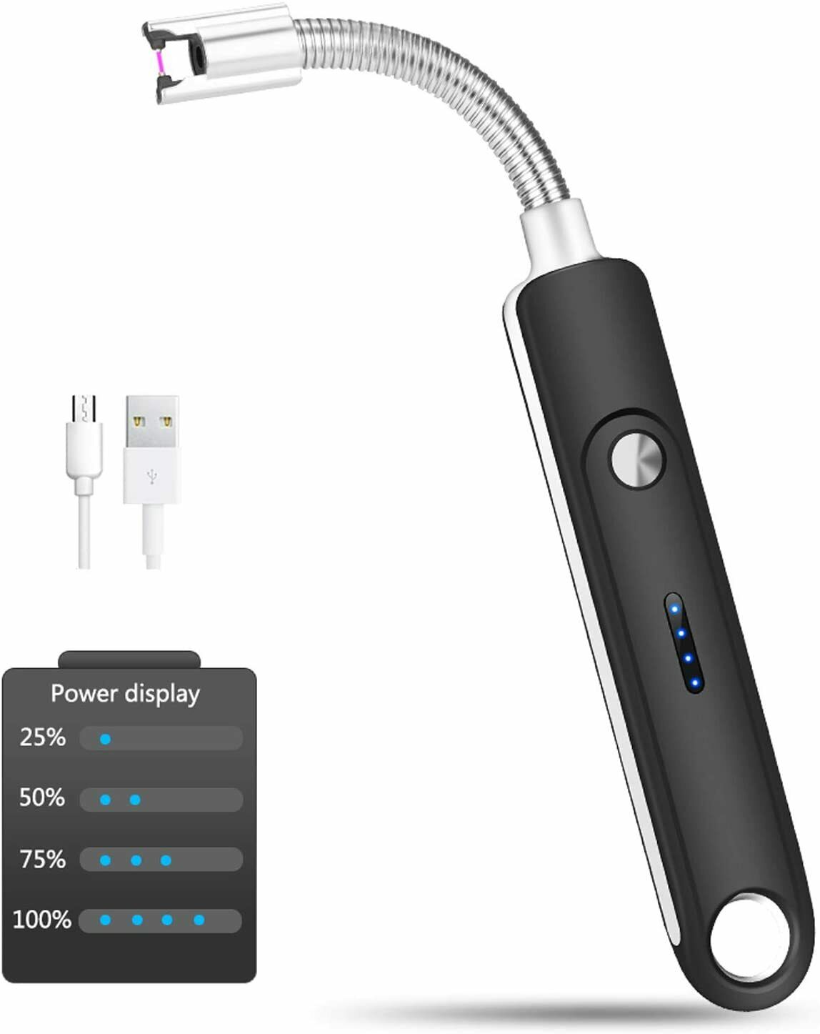 Accendino Elettrico TFA Dostmann Ad Arco - Ricaricabile USB, Senza Fiamma, Sicuro Per Esterno