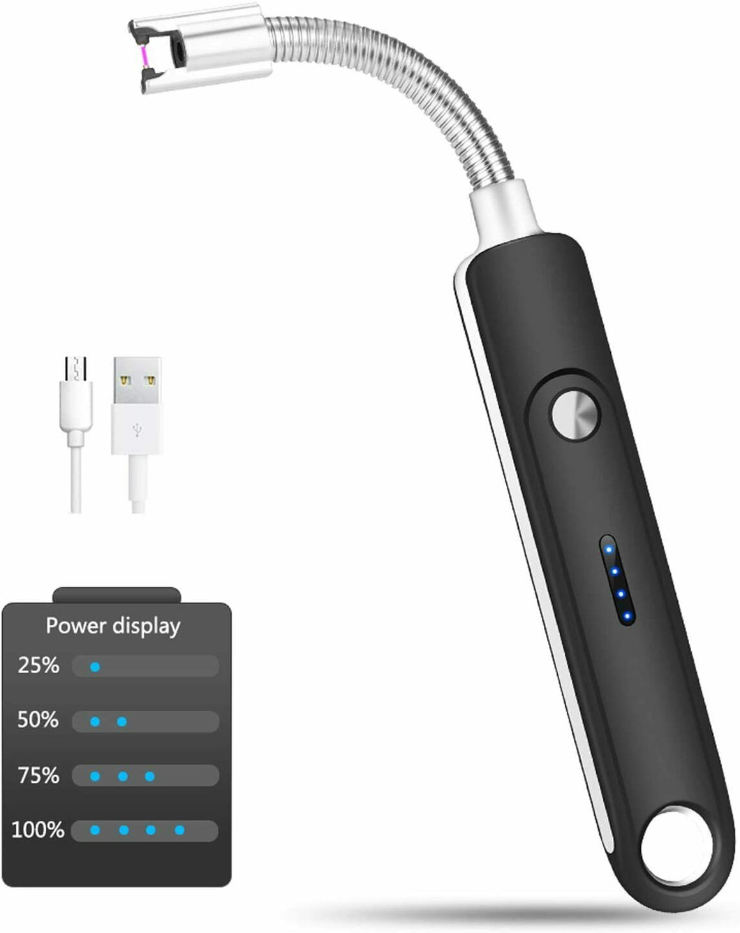Accendino elettrico antivento con collo flessibile, Arco elettrico senza fiamma