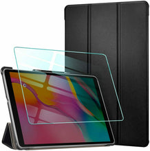 Carica l'immagine nel visualizzatore di Gallery, Custodia a portafoglio compatibile per Samsung Galaxy Tab A 10.1 2019 + Vetro
