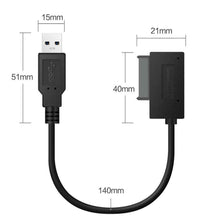 Carica l'immagine nel visualizzatore di Gallery, EasyULT USB 3.0 a 7 + 6 Adattatore di Cavo SATA Slimline 13Pin per...
