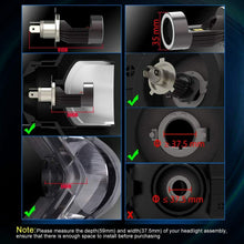 Carica l&#39;immagine nel visualizzatore di Gallery, H4 LED per Moto con Occhi Angelo, 6400LM Lampada DC 12V, 1 h4 led-Nero