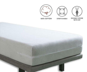 Tural - Fodera coprimaterasso con Cerniera. Spugna 100% Cotone. 140x190/200cm