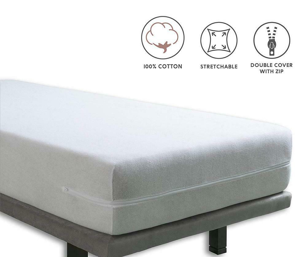 Tural - Fodera coprimaterasso con Cerniera. Spugna 100% Cotone. 140x190/200cm