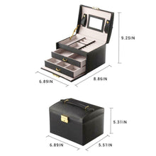 Carica l'immagine nel visualizzatore di Gallery, Portagioie Scatole per Gioielli Porta Beauty Case Salvaspazio Nero