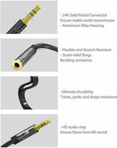 Sdoppiatore per cuffie e microfono, Adattatore splitter attacco jack 3.5 mm 3pin