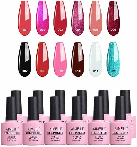 AIMEILI Smalto Semipermente in Gel UV LED Kit Semipermanente Unghie KIT12-1