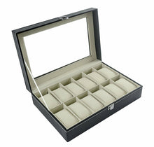 Carica l&#39;immagine nel visualizzatore di Gallery, Scatola Porta Orologi con 12 scompartimenti per 12 Orologi, 30 x 20 x 8 cm