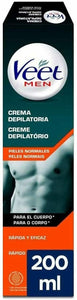 Tubo di Crema Depilatoria Uomo Veet Men da 200 ml per pelli normali Gel per peli