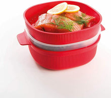 Carica l'immagine nel visualizzatore di Gallery, Vaporiera da 4 L per microonde con cestelli multipli per carne pesce e verdure