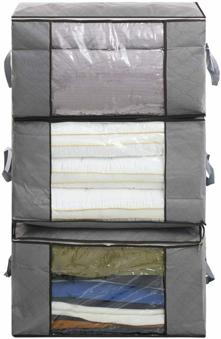 Cesto Pieghevole Con Coperchio Grigio Scuro - Organizzatore Per Armadi - Foto 2