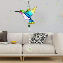 Carica l'immagine nel visualizzatore di Gallery, Pendente Colibrì di Cristallo Suncatcher Acchiappasole in Blu
