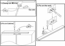 Carica l'immagine nel visualizzatore di Gallery, Aourow LED Lampada da Specchio 5W,Specchio Armadio Bagno,Luce 30cm