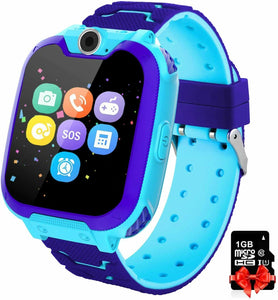 PTHTECHUS Orologio Intelligente Bambini con 7 Giochi - Musica MP3 X6-Blue