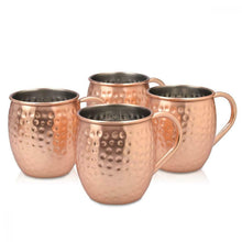 Carica l'immagine nel visualizzatore di Gallery, Navaris 4X Boccale per Moscow Mule in Rame - Set 4 Bicchieri da 500ml 4x