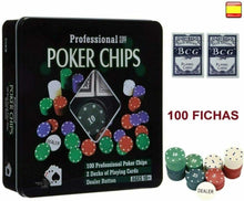 Carica l&#39;immagine nel visualizzatore di Gallery, Extrela - Set da poker con scatola in metallo, 200 fiches poker, 2 mazzi...