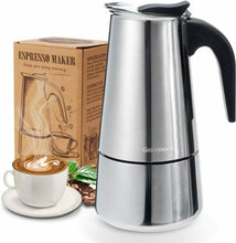 Carica l'immagine nel visualizzatore di Gallery, Godmorn Caffettiera Moka, Espresso in Acciaio INOX per Induzione...
