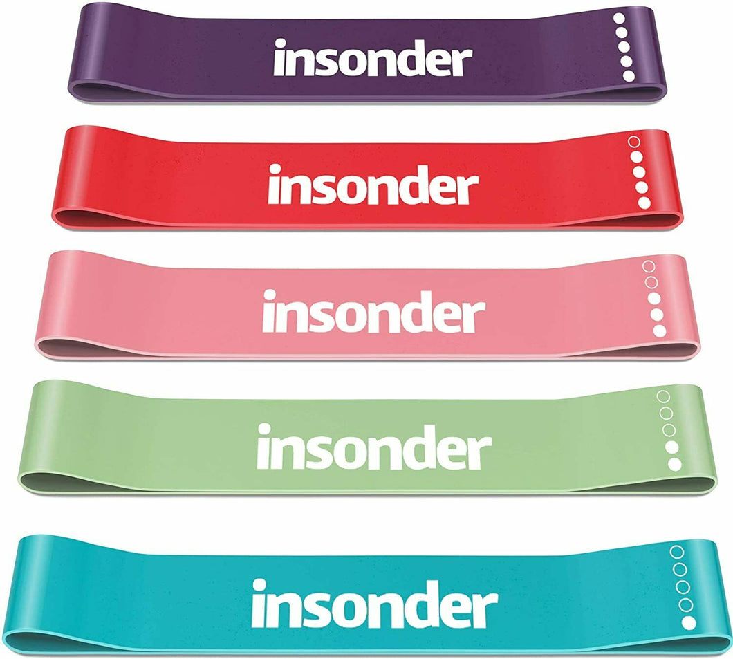 Set di 5 Bande Elastiche di Resistenza per Fitness, Yoga, Crossfit - Colori vari