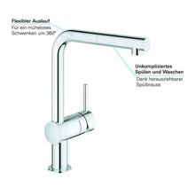 Carica l'immagine nel visualizzatore di Gallery, Grohe 32168000 Minta Miscelatore Monocomando per Lavello con Doccetta...