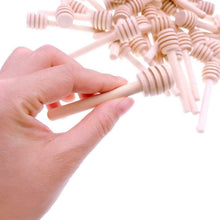 Carica l&#39;immagine nel visualizzatore di Gallery, JZK 50 X Cucchiaini bastoncini miele legno piccoli mini spargimiele 8 cm...