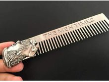 Carica l'immagine nel visualizzatore di Gallery, Lurrose Pettine da Barba Vintage in Acciaio Inossidabile per...