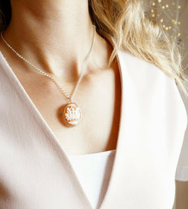 Collana in Cammeo, Le 3 Grazie, Collana in Argento 925, Artigianato Italia