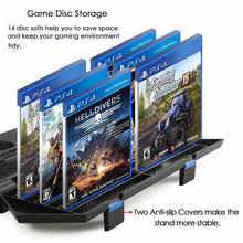 Carica l&#39;immagine nel visualizzatore di Gallery, Supporto verticale per PS4 Slim/PS4 Con Ventilatore e base di ricarica