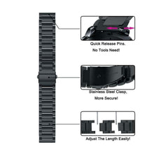 Carica l&#39;immagine nel visualizzatore di Gallery, Leafboat Cinturino Huawei Watch GT Graphite, di Metallo Nero