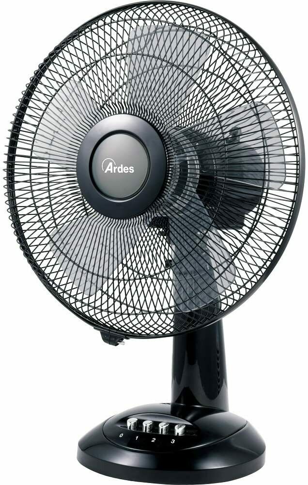 Ventilatore con diametro da 30 cm da tavolo, 3 velocità, Inclinazione regolabile