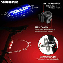 Carica l&#39;immagine nel visualizzatore di Gallery, DONPEREGRINO B2-110 Lumen Luce Bici Posteriore ad Alta B2 Rosso/Blu