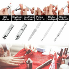 Carica l&#39;immagine nel visualizzatore di Gallery, Set completo per manicure e pedicure, Kit con accessori per unghie + custodia