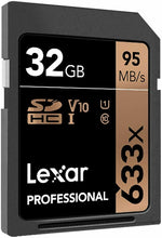 Carica l'immagine nel visualizzatore di Gallery, Scheda SDHC Lexar Professional da 32 GB, Velocità fino a 95 MB/s, 633x, UHS-I