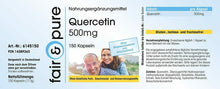 Carica l'immagine nel visualizzatore di Gallery, Quercetina 500 mg - Vegan - Alto dosaggio - 150 Capsule
