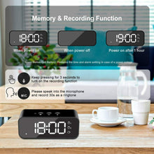 Carica l'immagine nel visualizzatore di Gallery, Sveglia digitale da comodino, Ampio display LED, Controllo vocale, Ricaricabile