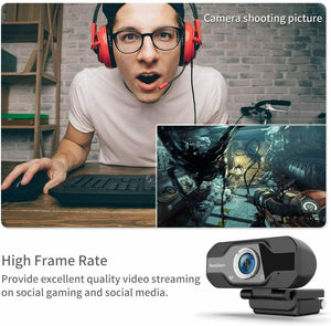 TedGem Webcam 1080p, PC con Microfono Full HD USB per...