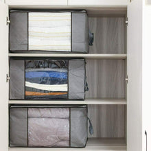 Carica l'immagine nel visualizzatore di Gallery, 3 x Scatole per vestiti, Organizzatore pieghevole per armadi, 60x35x40 cm Grigio
