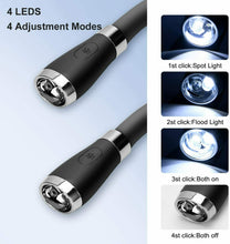 Carica l'immagine nel visualizzatore di Gallery, Lampada da lettura a LED a libro con luce USB ricaricabile, vivavoce, 4 Nero
