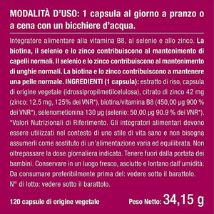 Biotina Nutrimea Trattamento 4 Mesi | 120 capsule | Zinco Selenio Vitamina It