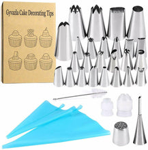 Carica l&#39;immagine nel visualizzatore di Gallery, 32 in 1 Set di Beccucci Sac a Poche per Decorazione Pasticceria in Acciaio Inox