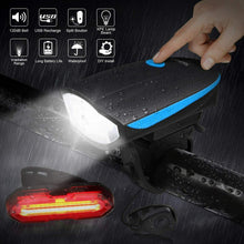 Carica l'immagine nel visualizzatore di Gallery, Luci LED per bicicletta, Faro impermeabile IP65 ricaricabile da USB, Luminoso