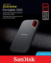 Carica l'immagine nel visualizzatore di Gallery, SanDisk Extreme SSD Portatile 500GB, Velocità di Lettura Fino a Nero