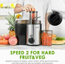 Carica l&#39;immagine nel visualizzatore di Gallery, Aicok Centrifuga Frutta e Verdura 3 Velocità Estrattore di Succo a Argento