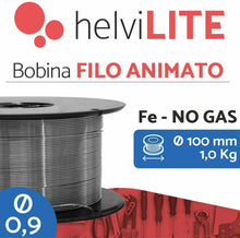 Carica l&#39;immagine nel visualizzatore di Gallery, Filo animato (No gas) per saldatura helvi ø 0,9 mm 1 kg, diametro bobina: 100mm
